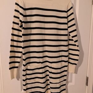Striped Black and White Sweater Dress